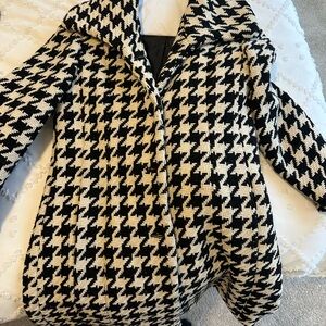 Calvin Klein Black and Cream Houndstooth Jacket